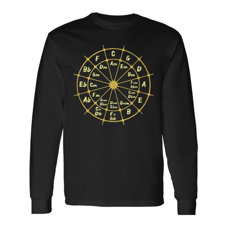 Circle Of Fifths Music Theory Chord Chart Long Sleeve T-Shirt