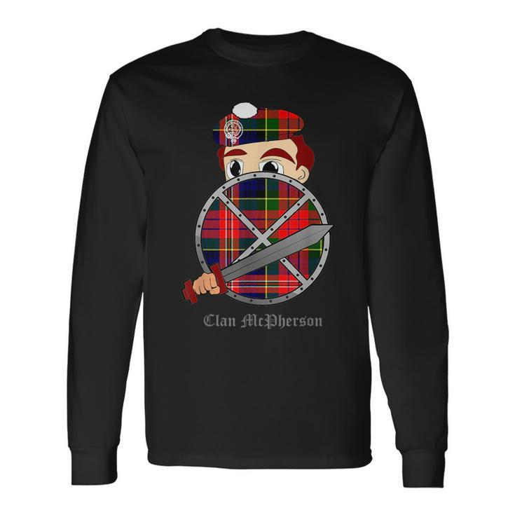 Clan Mcpherson Surname Last Name Scottish Tartan Crest Last Name Long Sleeve T-Shirt T-Shirt