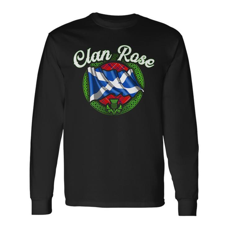 Clan Rose Tartan Scottish Last Name Scotland Flag Last Name Long Sleeve T-Shirt T-Shirt