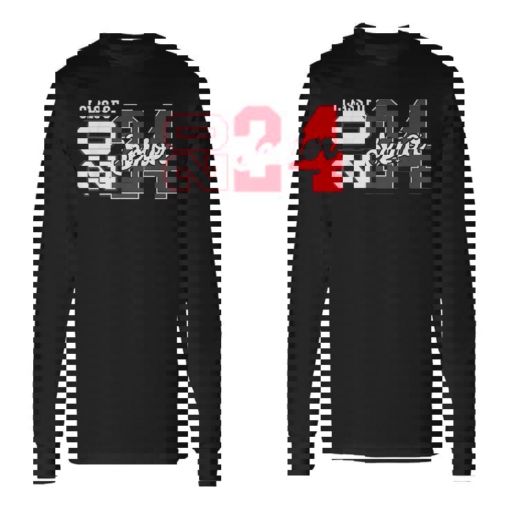 Class Of 2024 Senior 2024 Graduation Or First Day Of School Long Sleeve T-Shirt