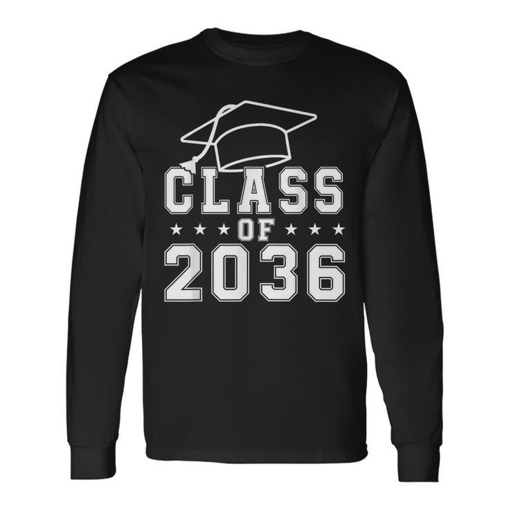 Class Of 2036 Grow With Me First Day Kindergarten Graduation Long Sleeve