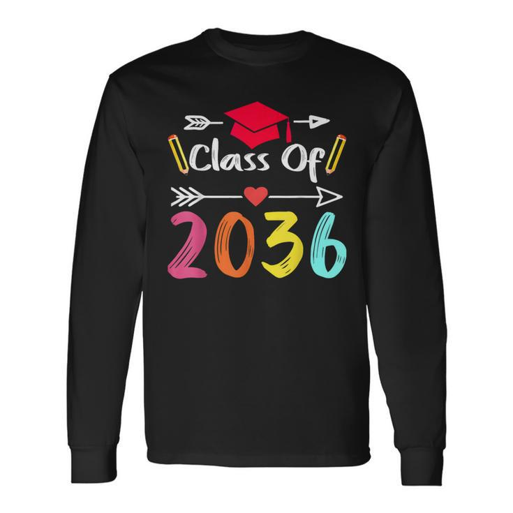 Class Of 2036 Grow With Me First Day Of Kindergarten Long Sleeve T-Shirt