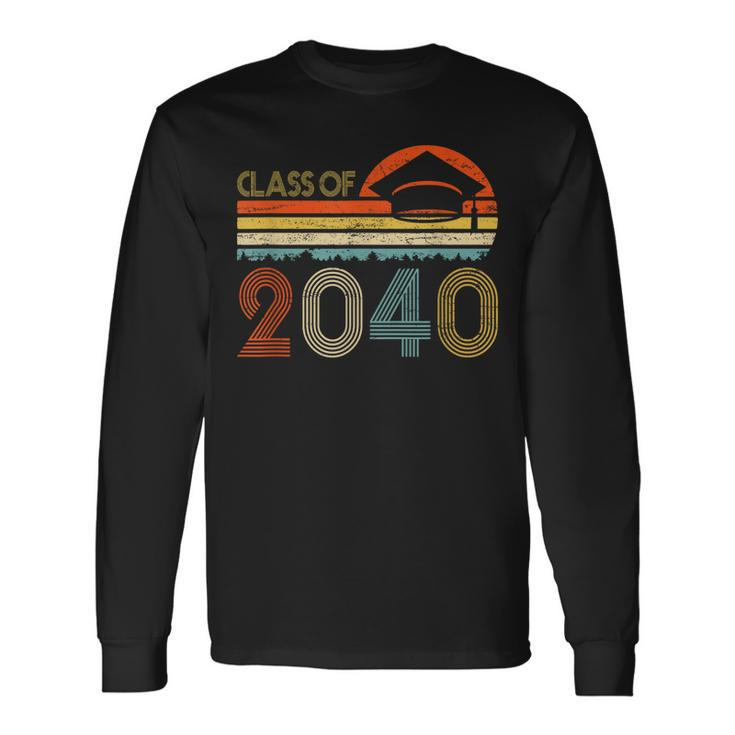 Class Of 2040 Grow With Me Pre-K Graduate Vintage Retro Long Sleeve T-Shirt T-Shirt
