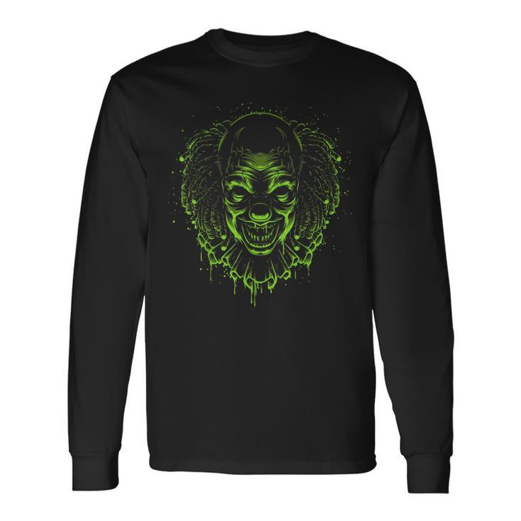 Clown Head Grim Reaper Man Or Woman Halloween Long Sleeve T-Shirt T-Shirt