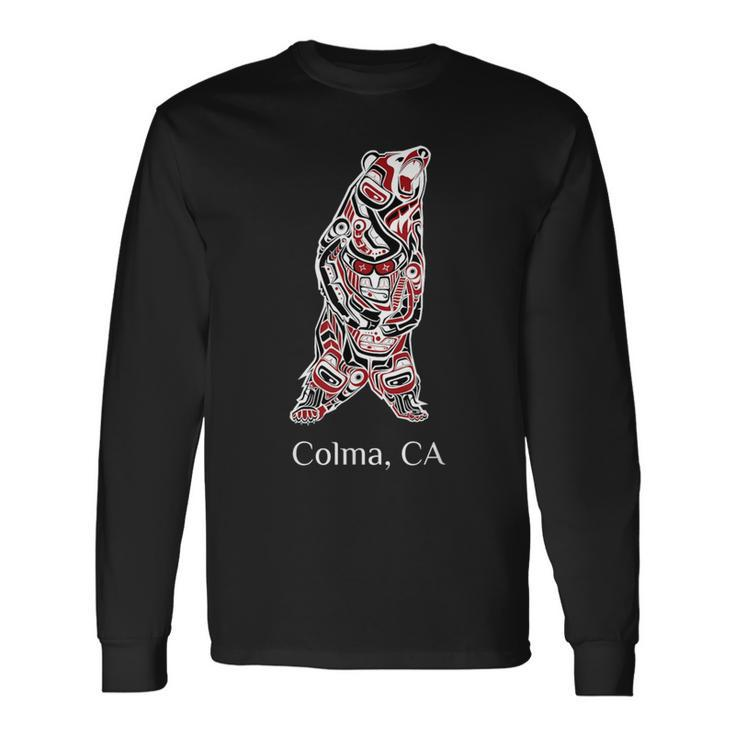 Colma Ca Native American Brown Grizzly Bear Long Sleeve T-Shirt
