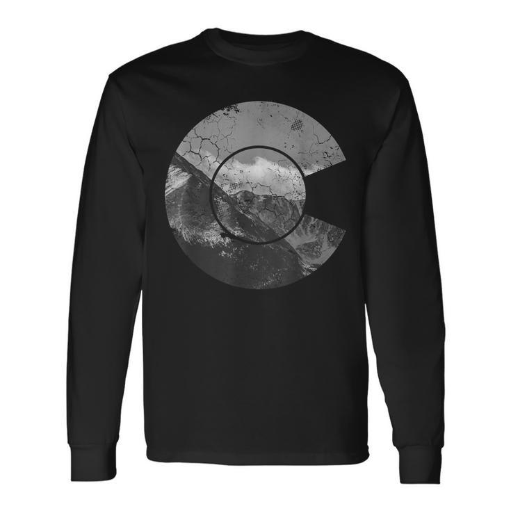 Colorado Mountains Flag Vintage Distressed Long Sleeve T-Shirt