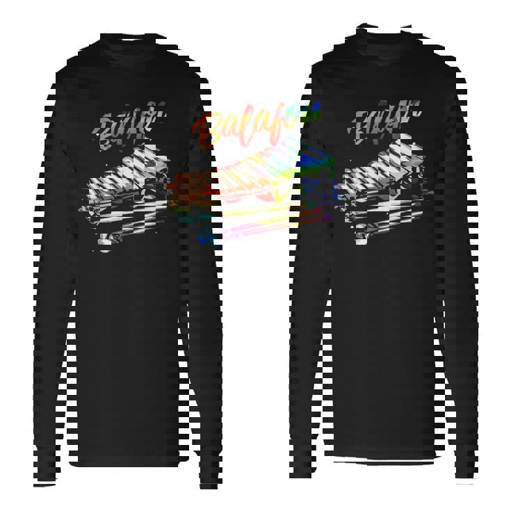 Colorful Balafon Xylophone African Music Instrument Long Sleeve T-Shirt