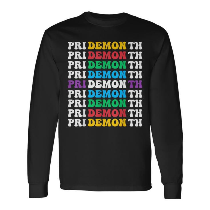 Colorful Gay Pride Lgbt June Month Pride Month Demon Long Sleeve T-Shirt Gifts ideas