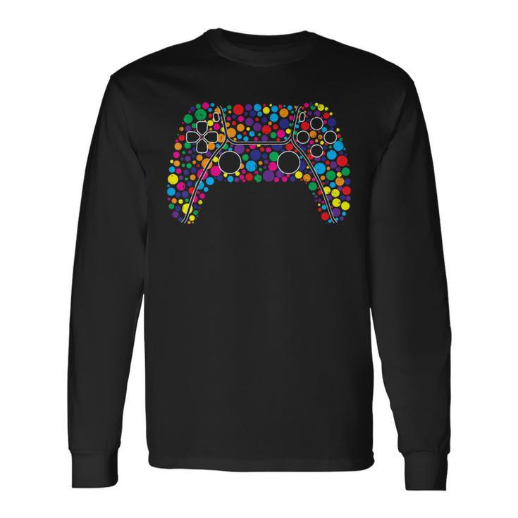 Colourful Polka Dot Video Game International Dot Day Long Sleeve T-Shirt Gifts ideas