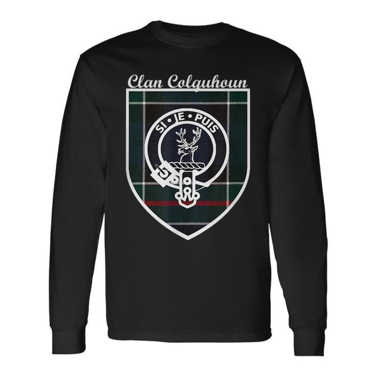 Colquhoun Surname Last Name Scottish Clan Tartan Badge Crest Last Name Long Sleeve T-Shirt T-Shirt