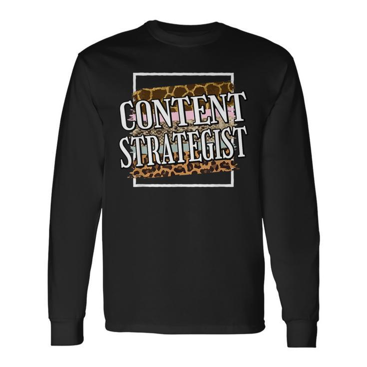 Content Strategist Leopard Print Long Sleeve T-Shirt
