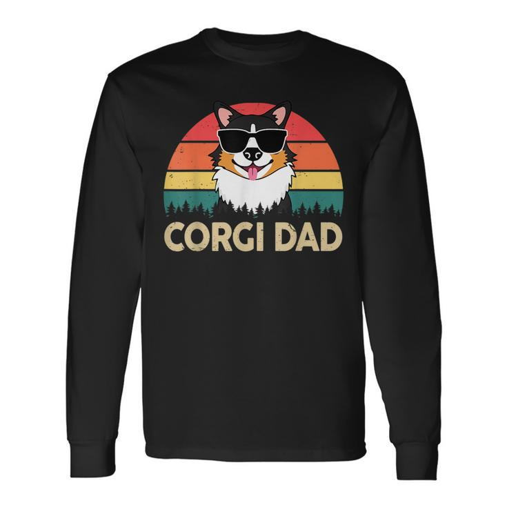 Corgi Dad Pembroke Welsh Tricolor Corgi For Lover Long Sleeve T-Shirt T-Shirt