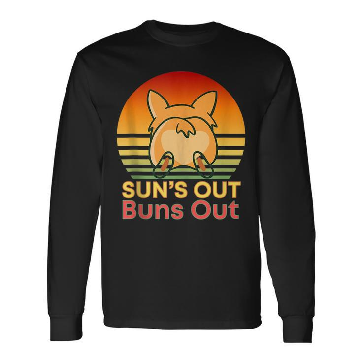 Corgi Dog Beach Day Butt Bootie Shake Long Sleeve T-Shirt T-Shirt