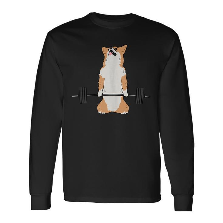Corgi Dog Deadlift Fitness Gym Workout Swole Dank Meme Long Sleeve T-Shirt T-Shirt