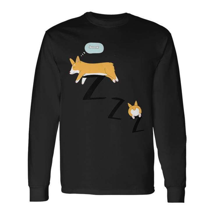Corgi Dog Pajama Sleep Long Sleeve T-Shirt T-Shirt