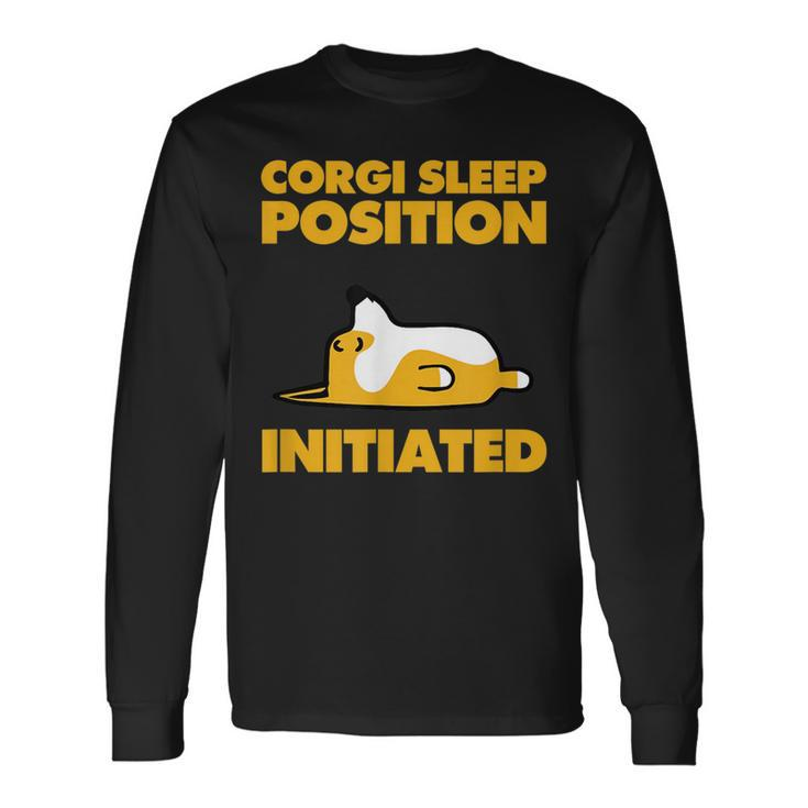 Corgi Sleep Position Initiated Long Sleeve T-Shirt T-Shirt