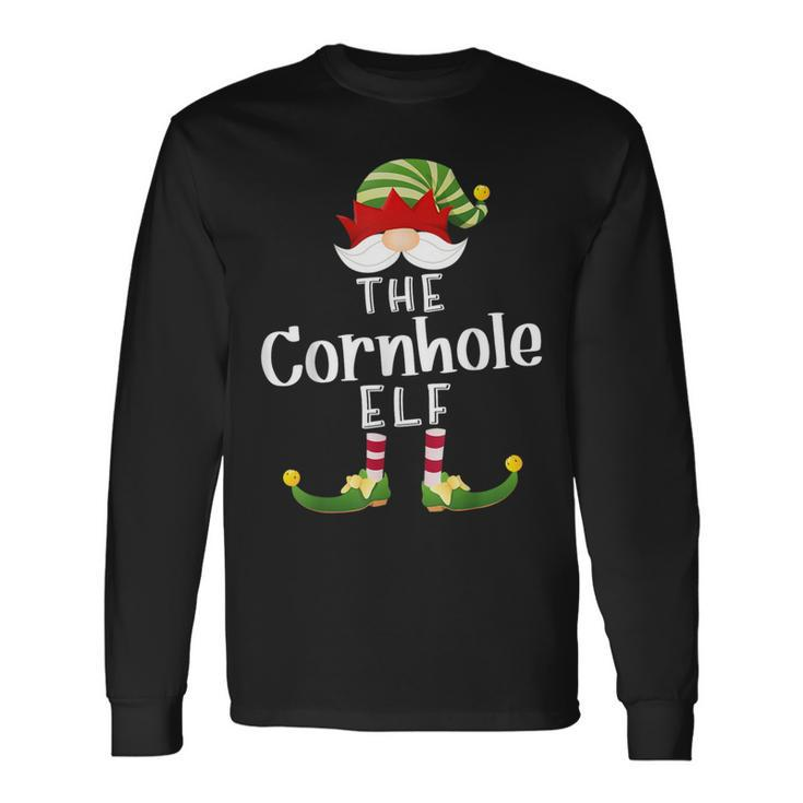 Cornhole Elf Group Christmas Pajama Party Long Sleeve T-Shirt