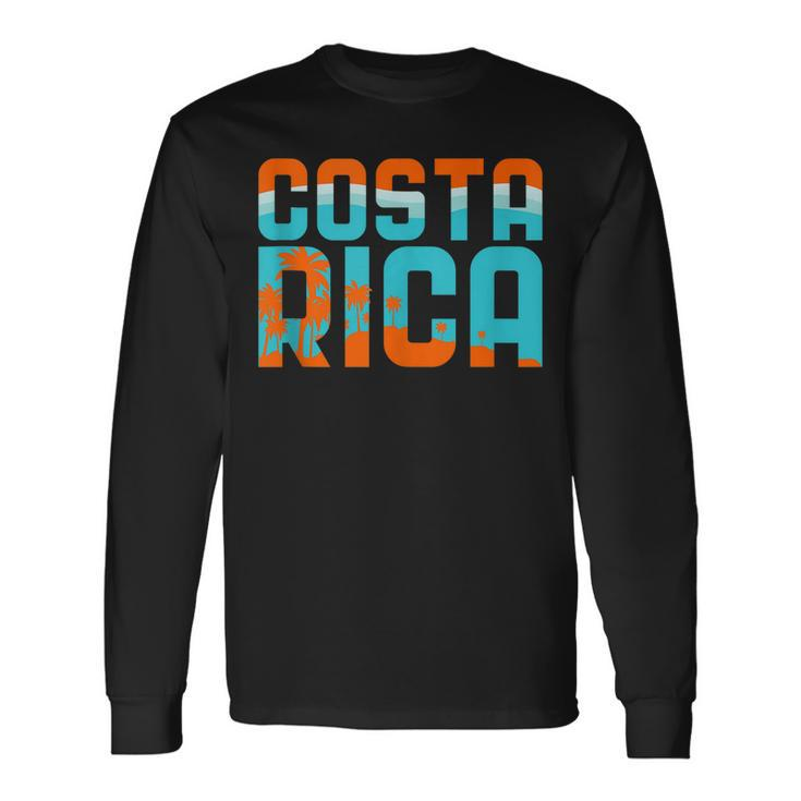 Costa Rica Vacation Souvenir Beach Surfing Travel Long Sleeve T-Shirt