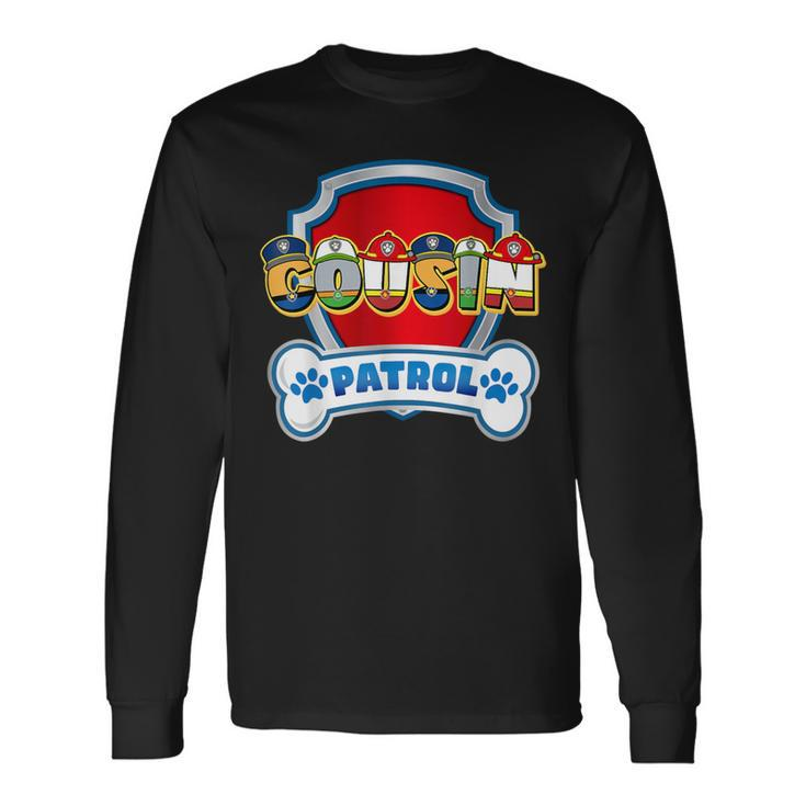 Cousin Of The Birthday Boy Dog Paw Family Decorations Party Long Sleeve T-Shirt