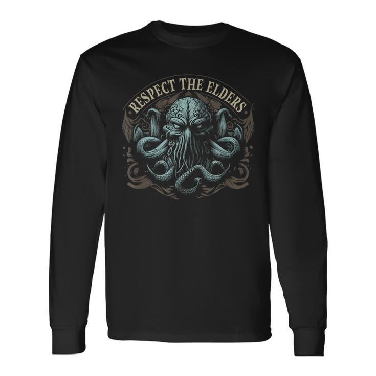 Cthulhu Respect The Elders Cosmic Horror Cthulhu Horror Long Sleeve T ...