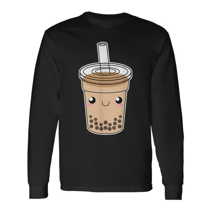 Cute Boba Milk Tea Cartoon Bubble Tea Lover Jt Long Sleeve T-Shirt T-Shirt