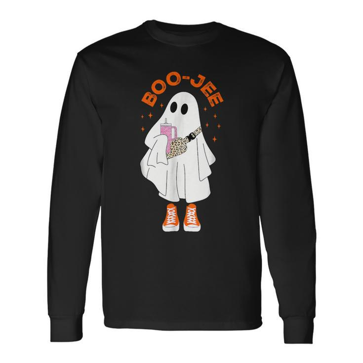 Cute Boo Ghost Spooky Halloween Costume Boo Jee Boujee Long Sleeve T-Shirt