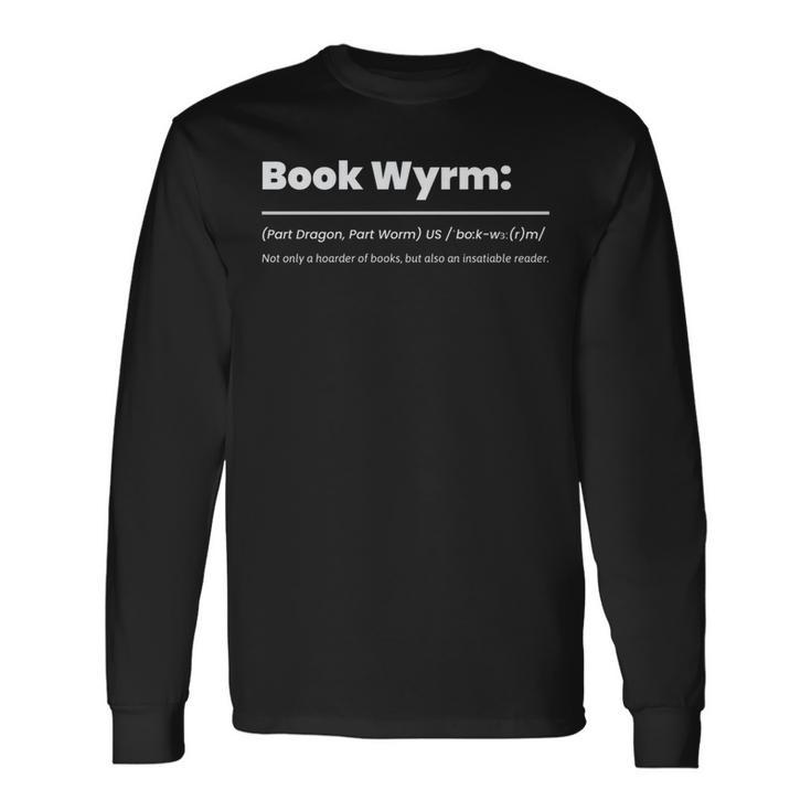 Cute Book Worm Definition Librarian Book Dragon Long Sleeve T-Shirt T-Shirt