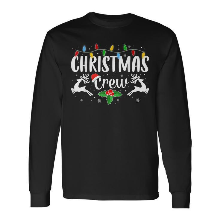Cute Christmas Crew Family Matching Pajama Lights X-Mas Long Sleeve T-Shirt