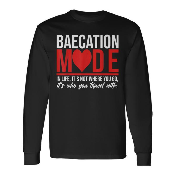 Cute Couples Trip Matching Vacation Baecation Vibes Long Sleeve T-Shirt