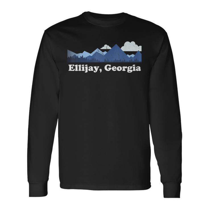 Cute Ellijay Georgia Ga Retro Blue Ridge Mountains Long Sleeve T-Shirt