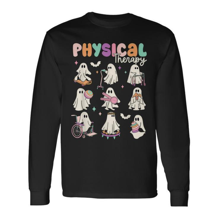 Cute Ghost Physical Therapy Pt Physical Therapist Halloween Long Sleeve T-Shirt