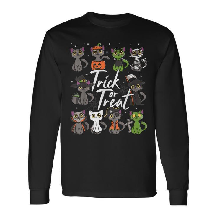 Cute Halloween Cats Trick Or Treat Long Sleeve T-Shirt Gifts ideas