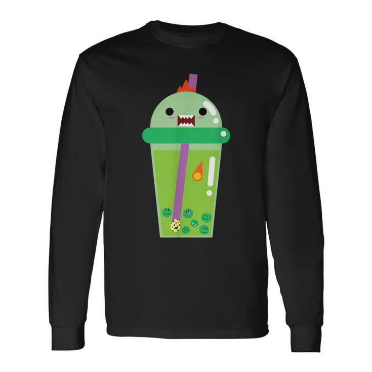 Cute Kawaii Bubble Tea Boba Milk Tea Dinosaur Lover Dinosaur Long Sleeve T-Shirt T-Shirt