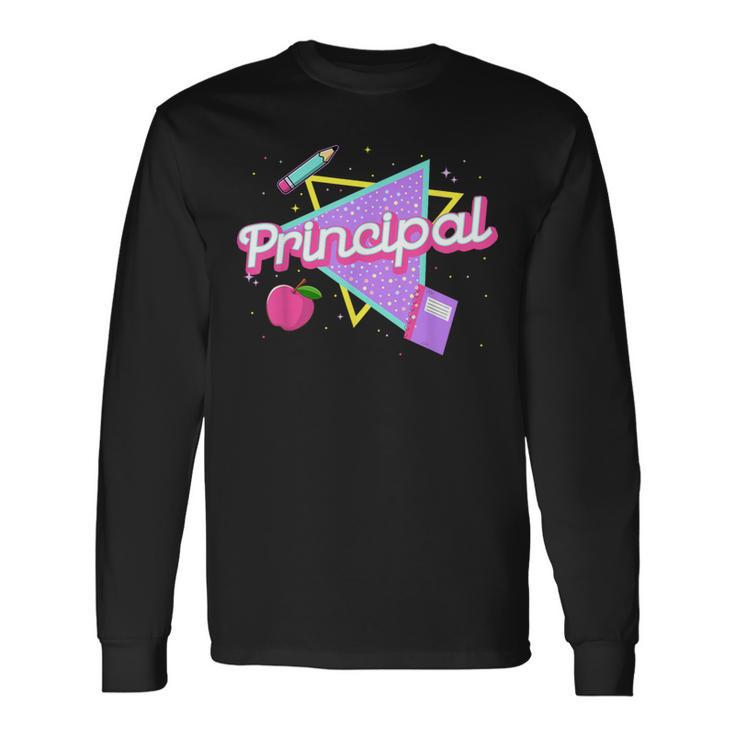 Cute Principal Retro 80'S 90'S Style Principal Long Sleeve T-Shirt