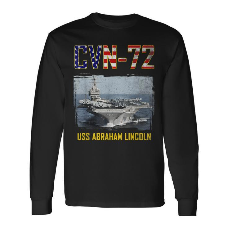 Cvn72 Uss Abraham Lincoln Aircraft Carrier Veteran Long Sleeve T-Shirt