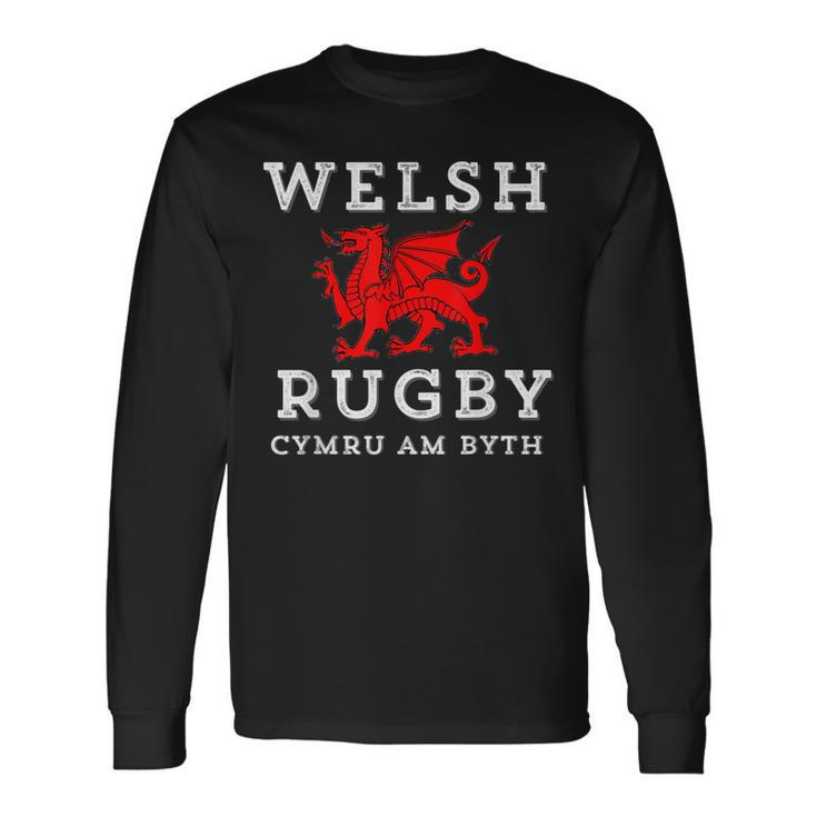 Cymru Am Byth Welsh Rugby Wales Forever Dragon Long Sleeve T-Shirt Gifts ideas