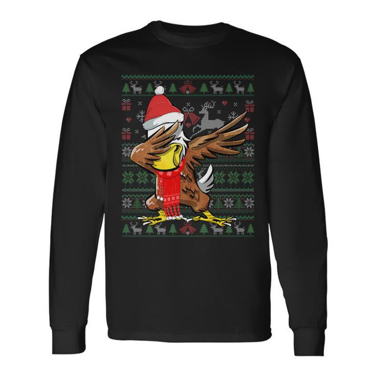 Dabbing Eagle Ugly Christmas Sweater Xmas Party Costume Long Sleeve T-Shirt