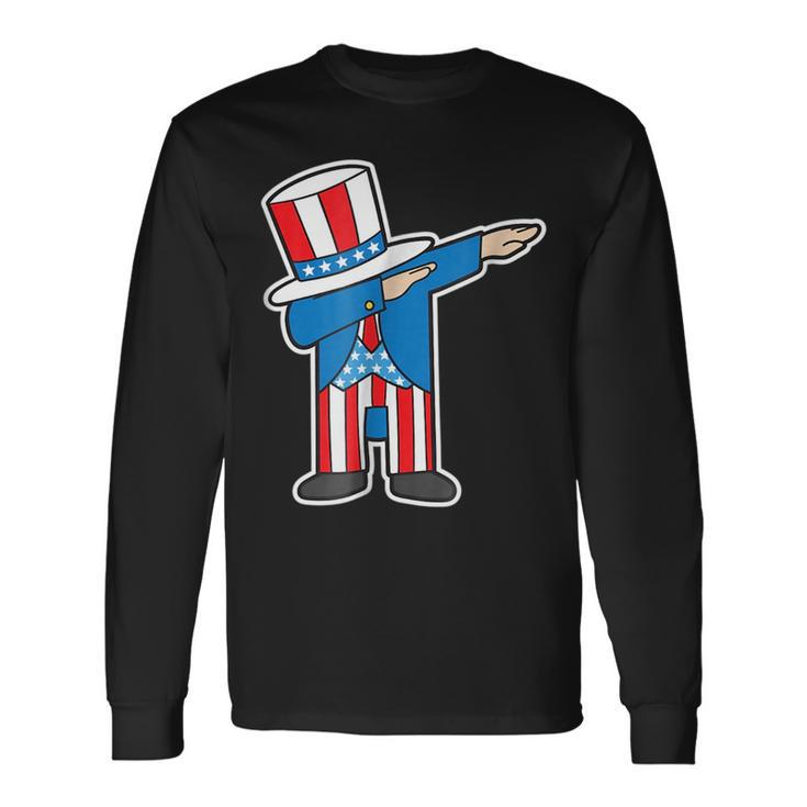 Dabbing Patriotic Sam United States Of America Patriotic Long Sleeve T-Shirt