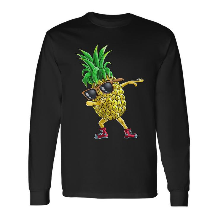 Dabbing Pineapple Sunglasses T Aloha Beach Hawaii Long Sleeve T-Shirt