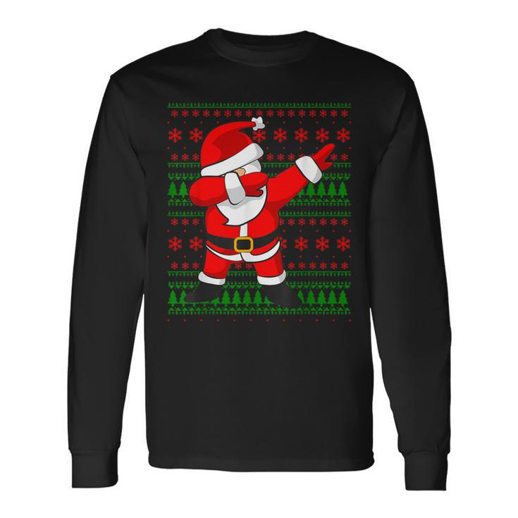 Dabbing Santa Claus Ugly Sweater Christmas Long Sleeve T-Shirt