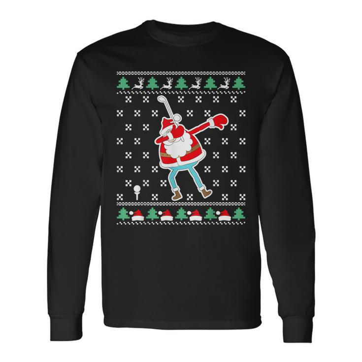 Dabbing Santa Golf Ugly Christmas Sweater Long Sleeve T-Shirt
