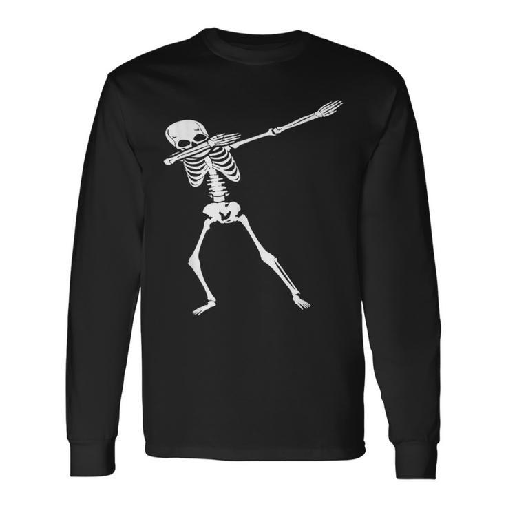Dabbing Skeleton Halloween Dab Hip Hop Skull Halloween Long Sleeve T-Shirt T-Shirt