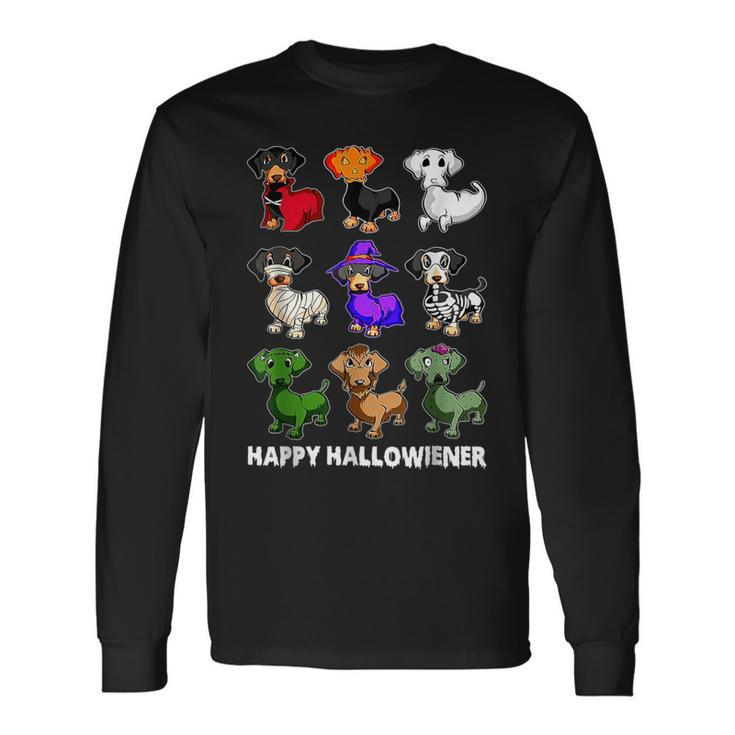 Dachshund Happy Halloweiner Halloween Dogs Lover Long Sleeve T-Shirt