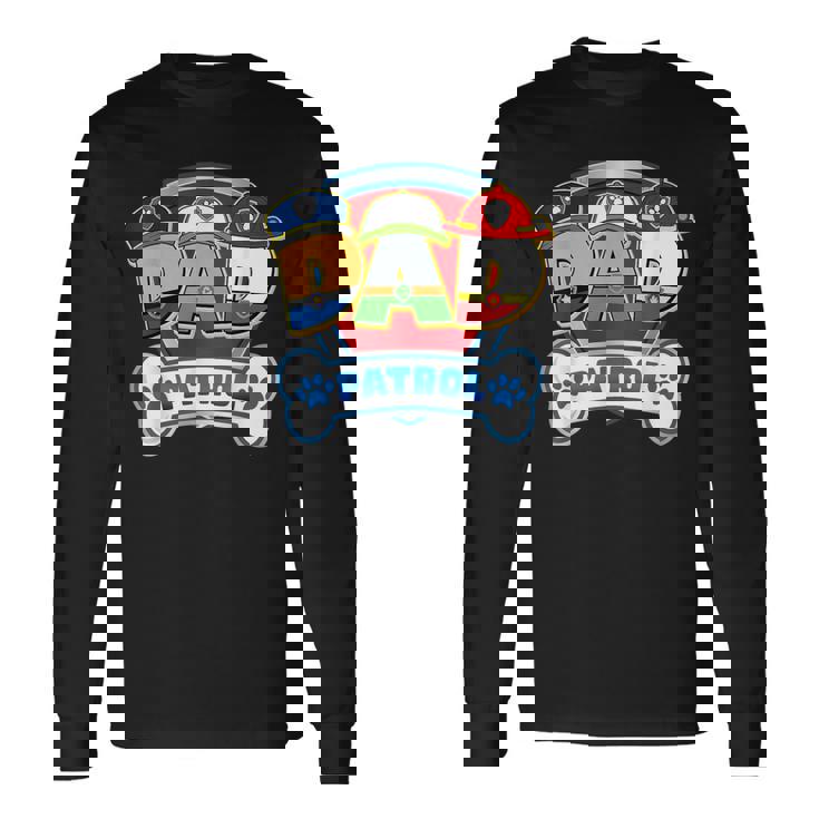 Dad Of The Birthday Boy Dog Paw Family Decorations Party Long Sleeve T-Shirt