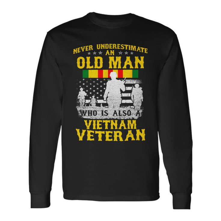 Dad Grandpa Vietnam Veteran Vintage Shirt 243 Long Sleeve T-Shirt