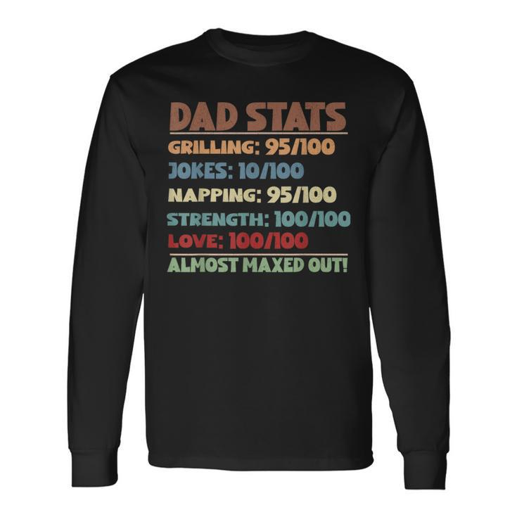 Dad Stats Gamer Dad Rpg Video Game Lover Fathers Day Gaming Long Sleeve T-Shirt T-Shirt