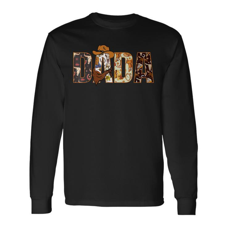 Dada Cowboy Western First Rodeo Birthday Party Decorations Long Sleeve
