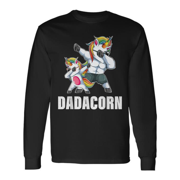 Dadacorn Dadicorn Daddycorn Unicorn Dad Baby Fathers Day Long Sleeve T-Shirt