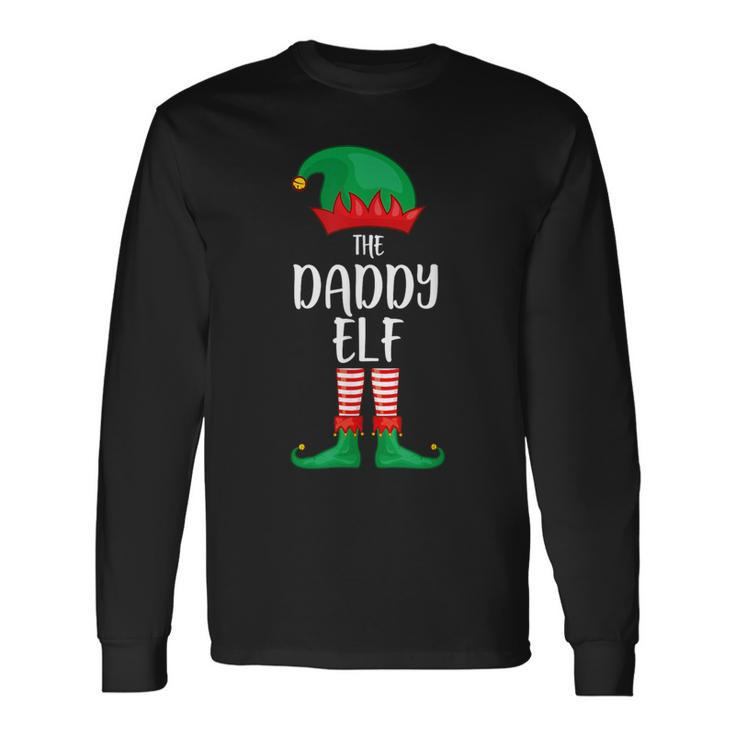Daddy Elf Christmas Party Matching Family Group Pajama Long Sleeve T-Shirt