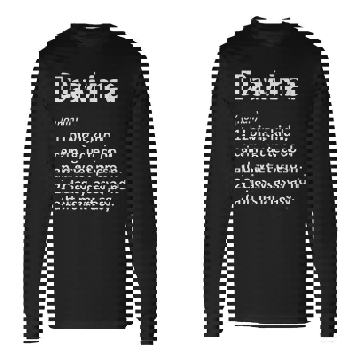 Davina Definition Personalized Name Birthday Idea Long Sleeve T-Shirt T-Shirt